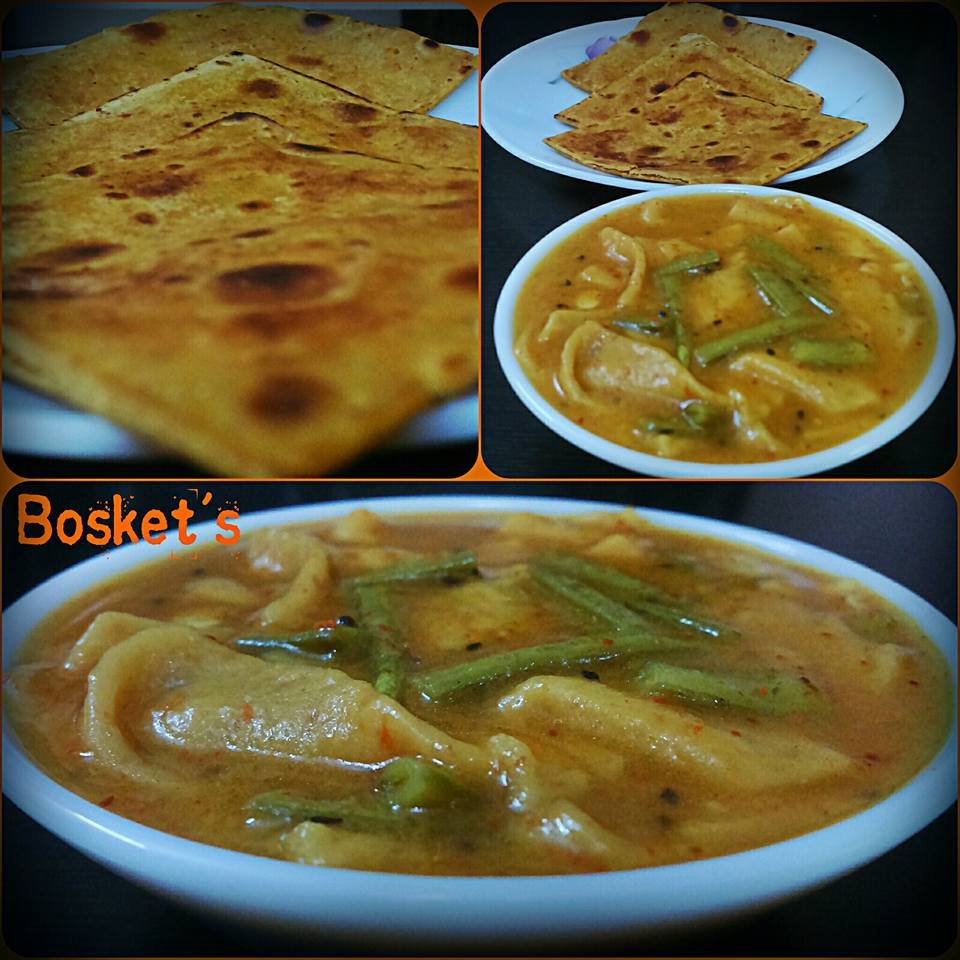 Cluster Beans (Guvar) Dhokali with Biscuit Bhakhari